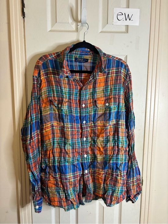 Ralph Lauren Other - Ralph Lauren Multicolor Orange Blue Green Plaid Button-Down Shirt
